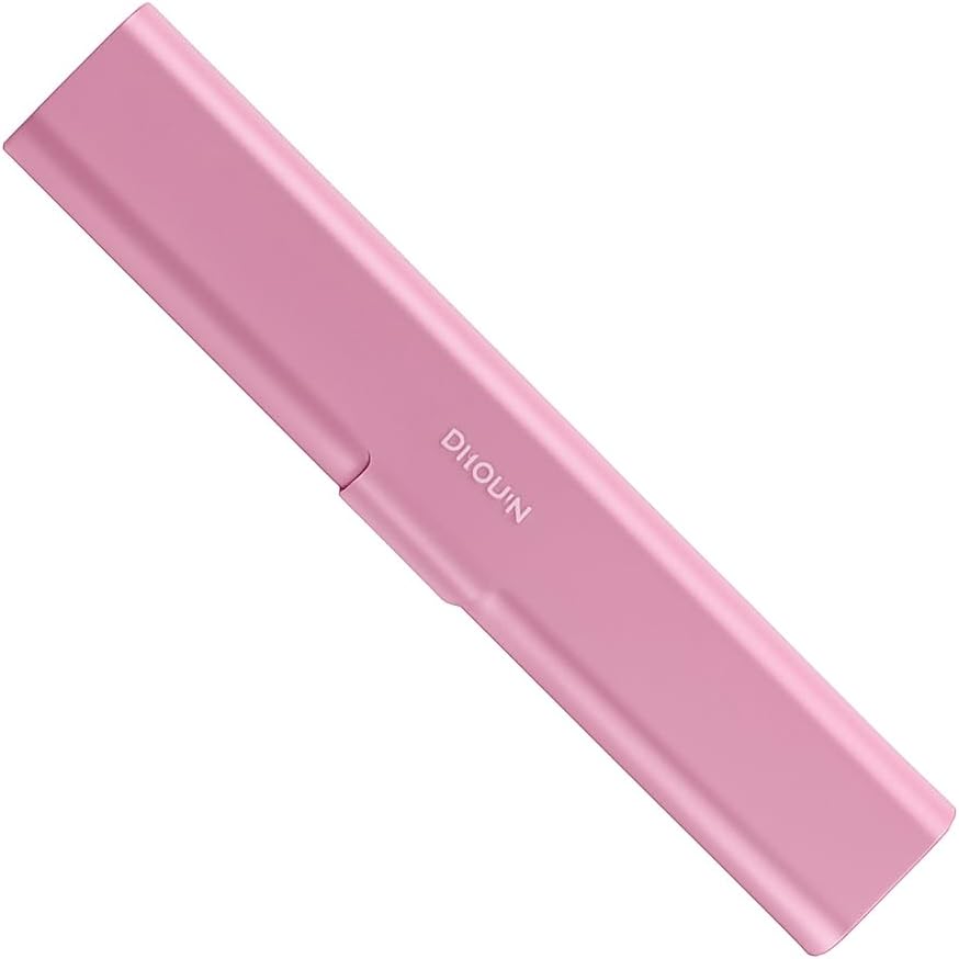 Wider Aluminum Toothbrush Travel Case, Portable Travel Toothbrush Holder, Durable Manual Toothbrush Box Container for Traveling, Bathroom, Camping, Business Trip-Not for 0.85oz Toothpaste, Pink