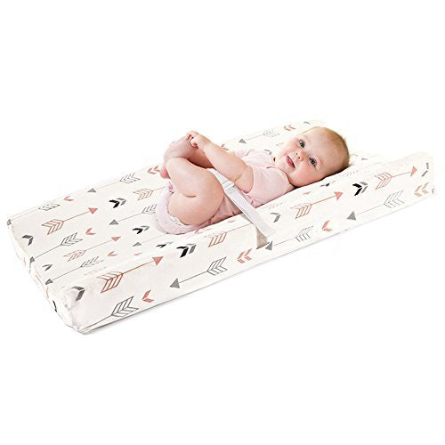 Stretchy Changing Pad Covers BROLEX 2 Pack Jersey Knit Change Pad Covers for Girls Boys,Pink & White Arrow