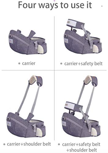 Baby Hip Seat Carrier Baby Waist Stool for Child Infant Toddler with Adjustable Strap Buckle Pocket Soft Inner Huge Storage (Navy Blue)