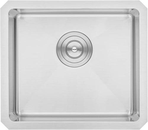 17 in. x 15 in. x 9 in. 16-Gauge Stainless Steel Undermount Single Bowl Bar Prep Kitchen Sink with Strainer