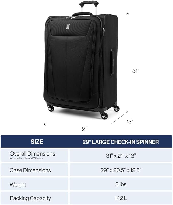 Travelpro Maxlite 5 Softside Expandable Checked Luggage with 4 Spinner Wheels, Lightweight Suitcase, Men and Women, Orchid Pink Purple, Checked Large 29-Inch