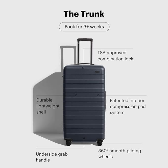 Away Large Trunk Luggage, 31 Inch Hardside Suitcase with Spinner Wheels, Lightweight & Durable, TSA Lock, Ideal for Long Trips, Clay Pink