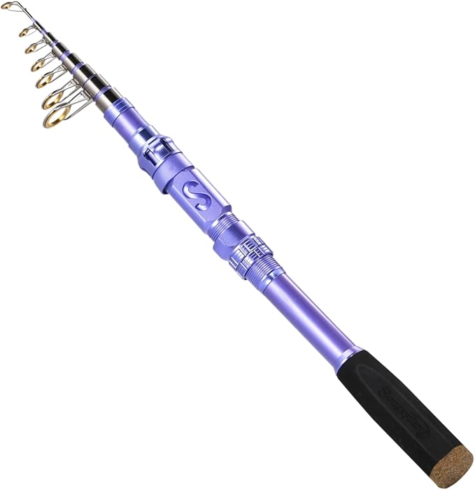 Sougayilang Portable Telescopic Fishing Rod with Carbon Fiber Material and Precision Carved Reel Seat - Suitable for Saltwater and Freshwater Fishing