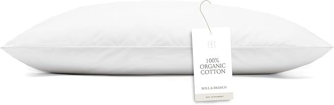 BOLL & BRANCH Down Alternative Pillow - Firm, King - Cooling Shell - Hypoallergenic Primaloft Luxury Down Alternative Fill - Superior Support