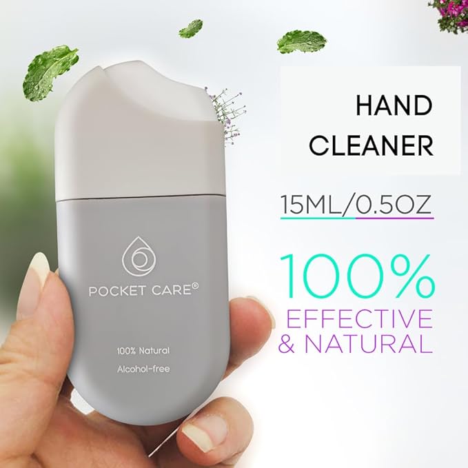 POCKET CARE | 3 Pack Grape scented Hand Cleanser Moisturizing Spray 1.5 Fl OZ- for Hands | Organic | Travel Size - Travel Accessories | 100% natural