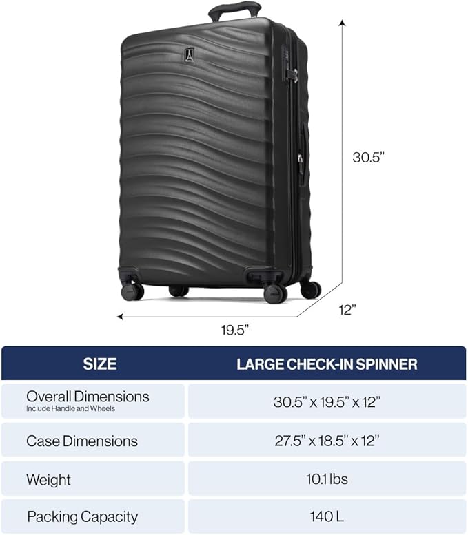 Travelpro Maxlite Air V2 Hardside Expandable Checked Luggage, 8 Spinner Wheels, Lightweight Hard Shell Suitcase, TSA lock, Ensign Blue, Checked Large 28-Inch