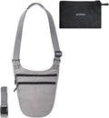 Crossbody Money Belt for Travel Women & Men Hidden, Travel Wallet Pouch - Slim Passport Holde, RFID Blocking Neck Wallet Under Clothes to Protect Cash, Credit Cards and Documents (GRAY)