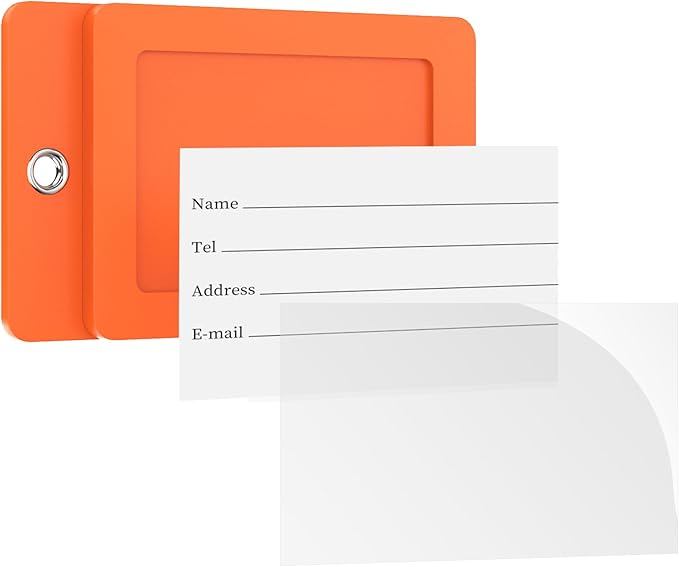 Gostwo 2 Pack Luggage Tags for Suitcases, 26 Initial Letter Travel Luggage Baggage Identification Labels ID Tag Fully Bendable Tags with Stainless Steel Loop (Orange) (Letter D)