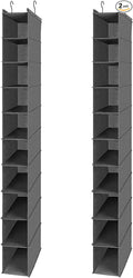 MAX Houser 10-Shelf Hanging Shoe Shelf Organizer, Hanging Shoe Storage for Closet,Pack of 2(Grey)