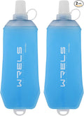 200ml/350ml/500ml Collapsible Soft Flask,BPA Free Folding Soft Water Bottle with Hanging Ring,Lightweight TPU Hydration Flask for Running Marathon Cycling Hiking(350ml-2 Packs)