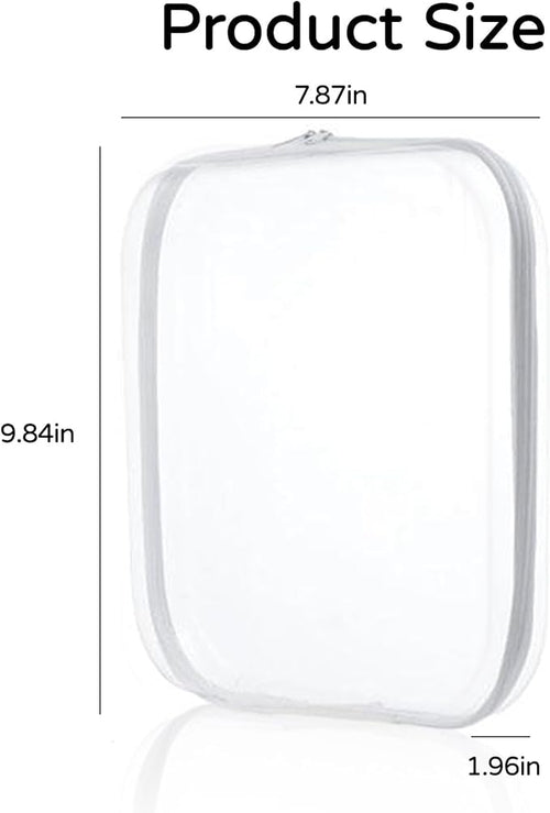 3PCS Zippered Transparent Cases for Snacks,Portable Waterproof Cosmetic Bag with Zipper,Clear Hard Shell Zipper Case for Cosmetic Storage, Putting Snacks, Pencil Case
