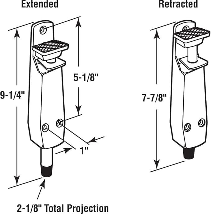 Pacific Doorware Heavy Duty Spring Loaded Step Down Push On Door Holder/Stopper (3, Duronotic)