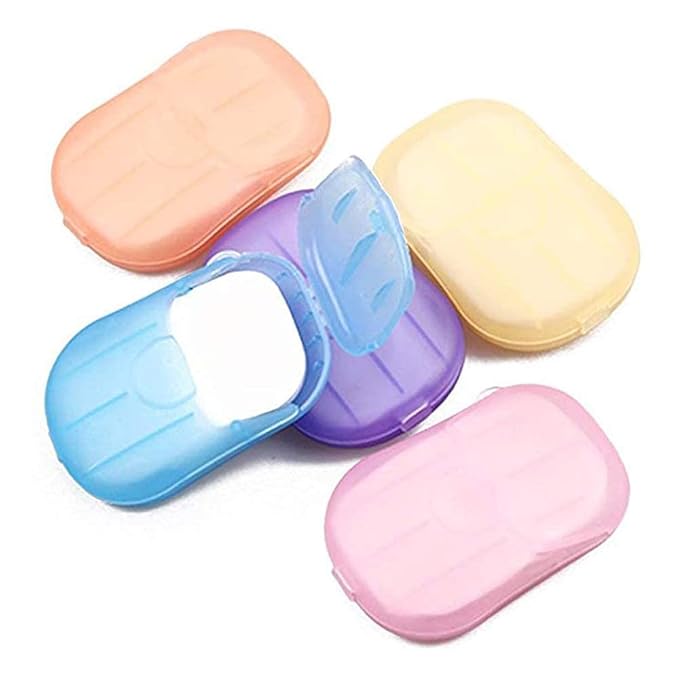 500 Sheets Colorful Disposable Soap Paper 5 Boxes Hand Cleaner Fragrance Mini Color Soap Paper for school Indoor, Outdoor, Travel, Camping Hiking，Paper Soap，Travel Soap,Foot and Hand Care