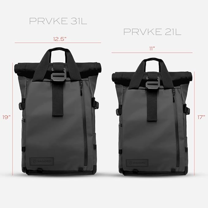 WANDRD PRVKE 21L, V3 Photography Bundle: Weather-Resistant Travel & Camera Backpack with Laptop Sleeve, Quick Side Access, Clamshell Opening – Ideal Photography & Travel Bag