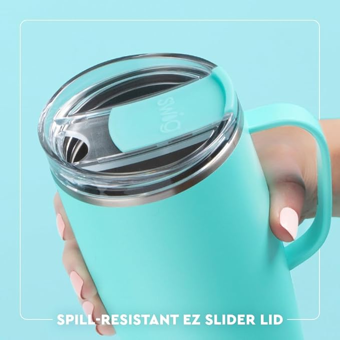 Swig Life 22oz Travel Mug, Insulated Tumbler with Handle and Lid, Travel Coffee Mug, Cup Holder Friendly, Stainless Steel 22 oz Tumbler, Reusable Insulated with Lid (New York)