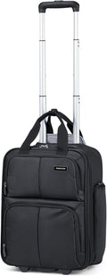 Hanke Softside Underseat Carry On Luggage with Wheels,Travel Luggage Rolling Bag Small Suitcase，Black, Underseater 16-Inch