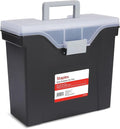 STAPLES Slim Portable File Tote, Letter Size, Black