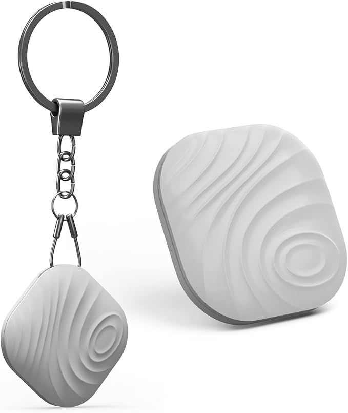 Key Finder, Bluetooth Tracker Item Locator with Key Chain for Keys Pet Wallets or Backpacks and Tablets, Batteries Include (Gray, 1 Pack)