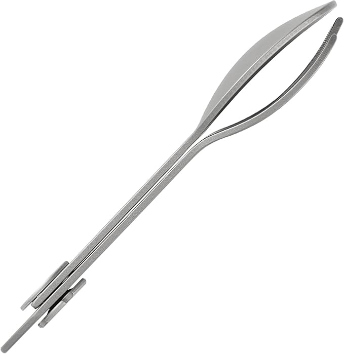 CMB Made Knives Titanium 2 in 1 Folding Fork and Spoon Combo Lightweight Camping Utensil, Spork for Backpacking, Hiking, Outdoor Survival Cutlery EDC Tool CMB-E01