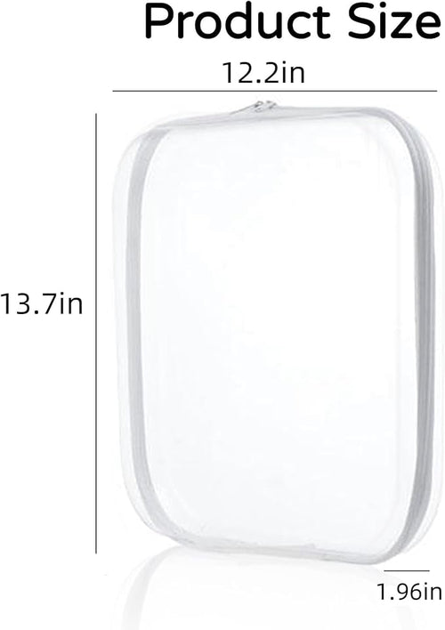 3PCS Zippered Transparent Cases for Snacks,Portable Waterproof Cosmetic Bag with Zipper,Clear Hard Shell Zipper Case for Cosmetic Storage, Putting Snacks, Pencil Case