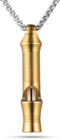 TISUR Titanium Emergency Whistle,EDC Safety Whistles Necklace Loud up to 120db,Survival Whistles for Survival,Hiking,Camping,Pets Training