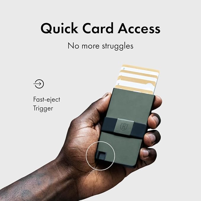 Ekster - Aluminum Cardholder Pro Wallet - All-Metal Aluminum Wallet for Men - Fits 7 Cards, RFID Blocking Layer, Ultra-Thin, Minimalist, Push Button, Card Access, Expandable, Trackable (Forest Green)