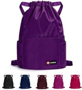 ZOORON Waterproof Drawstring Gym Backpack Bag for Men & Women, Sport Gym Sack Mini Travel Daypack