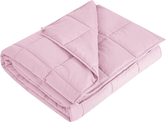 L'AGRATY Weighted Blanket - 40"x60" 7lbs Cooling Breathable Microfiber Material with Glass Beads Small Blanket All-Season Summer Fall Winter Soft Thick Comfort