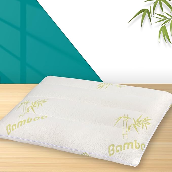 MINUPWELL Ultra Flat Small Pillow for Sleeping, 18x13 in Small Pillow for Travel 7D High Support 2.5 inch Height Ultra Thin Pillows -Mini Pillow - Rayon Derived from Bamboo