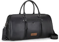 Wrangler Travel Duffel Bag Large Weekender Bag for Women Designer Carry on Overnight Bag for Trips Leather Luggage Bag Black