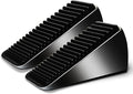 2Pc Strongest Large Door Stop - Heavy Duty Tall Wedge Stoppers for Bottom, up to 2.6In Doorstop, Zinc Alloy and Silicone Made, Suits Any Heavy Door and Smooth Floor