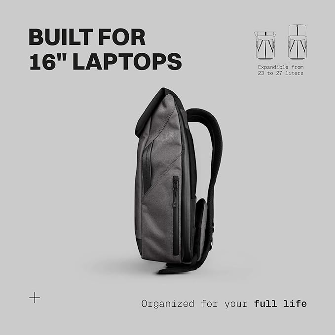The Frenchie Co. - Super Light Ballistic Speed Backpack - Expandable Lightweight Carry-On - Anti-theft Magnetic Closure for Rapid Access - Self-adjusting Straps and Water-resistant Ballistic Nylon