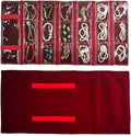 Travel Jewelry Roll Bag Portable Organizer Pouch With Grids&PVC Cover Storage Bags for Necklace, Bracelet, Bracelet,Ring, Badge, Pendant