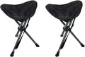 Travel Chair C-Series Slacker Tripod Chair for Camping, Lightweight Chair, Adjustable Carry Strap for Easy Transport | Outdoor Adventures Lighter Version of The Original Slacker Stool, Black - 2-Pack