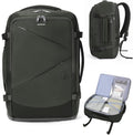 ECOHUB 30L Carry on Travel Backpack for Men Women 18x14x8, 17 inch Expandable Airlines Personal Item Bag Water Resistant Laptop Backpack Flight Approved with USB Slot & Wet Pocket, Green