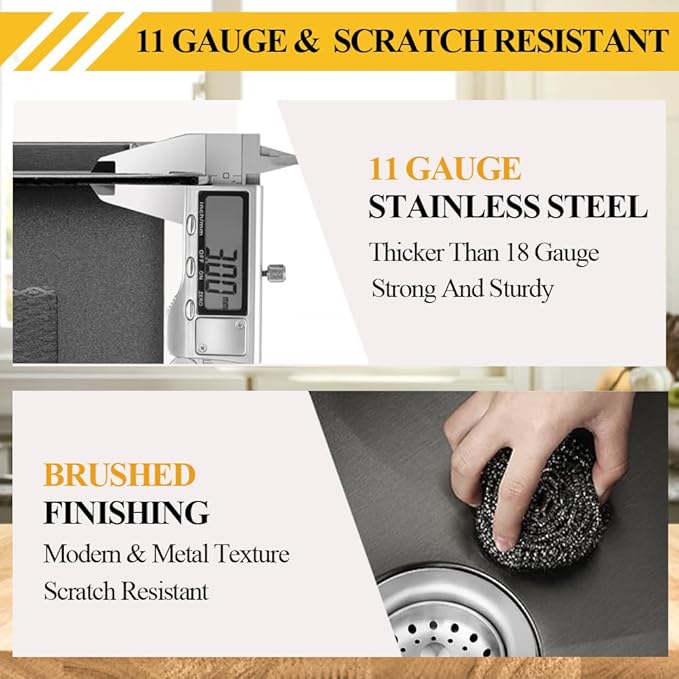 Black Kitchen Sink, Stainless Steel Topmount Bar Sink 22x18x9 Inch Single Bowl Drop In Kitchen Sink Combo-Sink Grid,Soap Dispenser,Drain Basket,Strainer Mesh,Drain Strainer Set for Modern Kitchen Sink