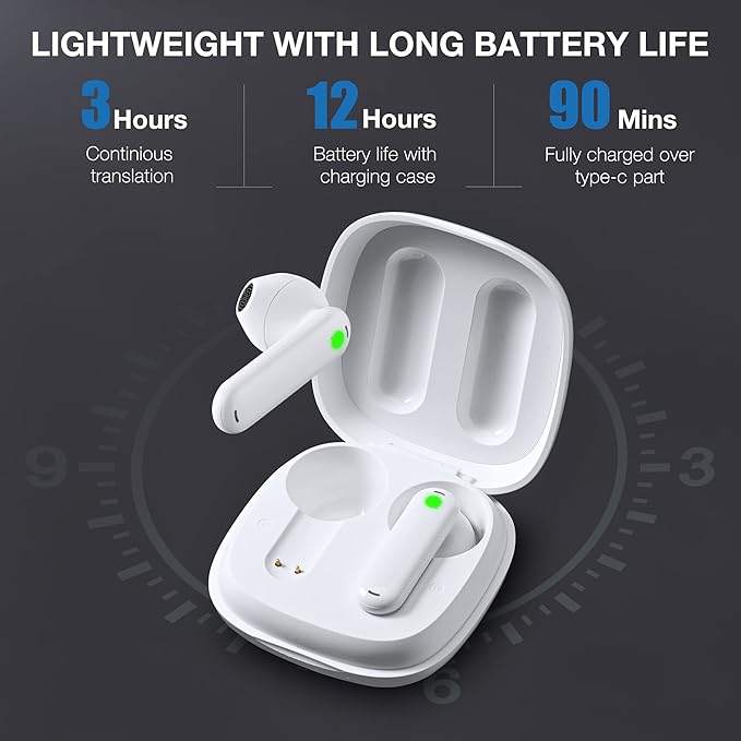 Timekettle WT2 Edge W3 Translator Device, Bidirection Simultaneous Translation, Translator Earbuds with 40 Languages, Offline Translator, Fast Reaction with Revolutionary Al Tech, Offline Version