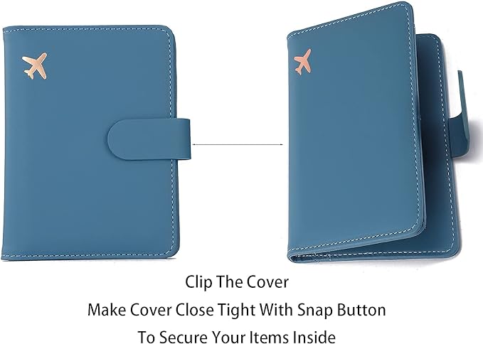 Melsbrinna Premium Leather Passport Holder Covers Case, Waterproof Rfid Blocking Travel Wallet Passport Holder with Pen Holder, Cute Passport Book for Women/Men