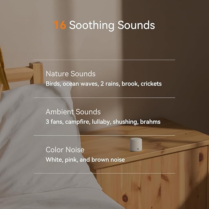 Dreamegg Sound Machine - Portable Sound Machine for Baby%Adults, 16 Soothing Sounds, Timer, Travel Mini White Noise Sound Machine for On-The-go Home Baby Shower Registry Gift, 2 Pack, White&Black