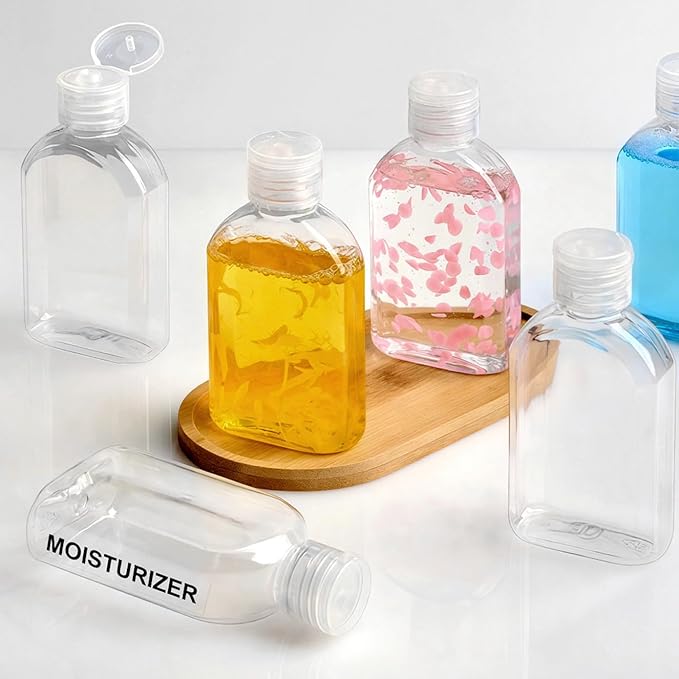 TUZAZO 6 Pack Travel Bottles for Toiletries 3.4oz/100ml Travel Size Containers TSA Approved, Clear Plastic Lotion Bottle Refillable Squeeze Bottles with Flip Cap for Shampoo, Conditioner & Lotion