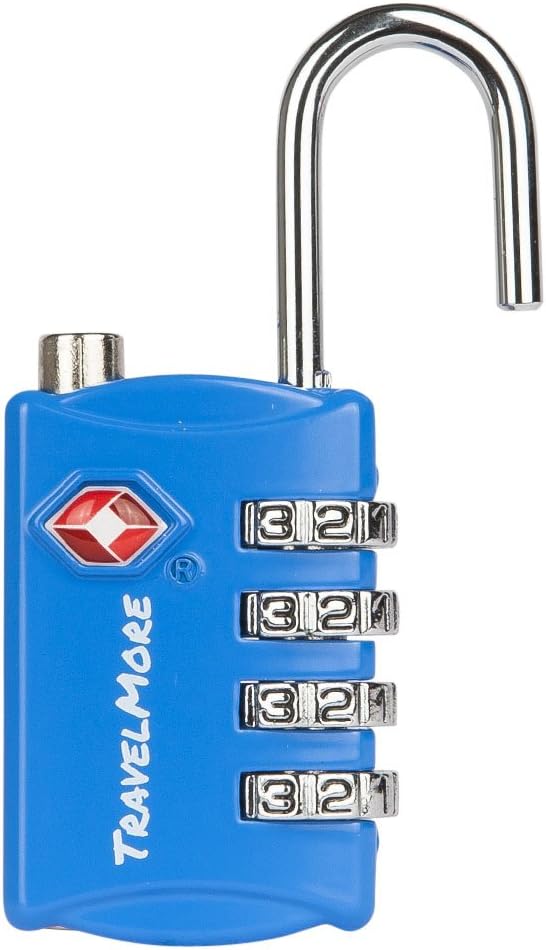 5 Pack TSA Luggage Locks with 4 Digit Combination – Heavy Duty Set Your Own Padlocks for Travel, Baggage, Suitcases & Backpacks - Blue
