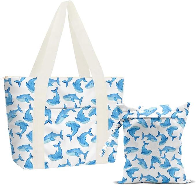 Beach Bags Wet Bag for Swimsuit Tote Bag for Friends Travel Gifts, Aloha Bags Waterproof Vacation Essential