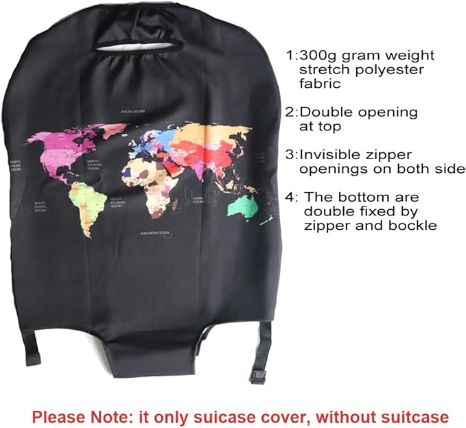 MosaiRudo Thicker Luggage Cover Elastic Suitcase Cover Protector Fits 18-32 Inch Suitcase Travel Accessories (TKM0078, XL)