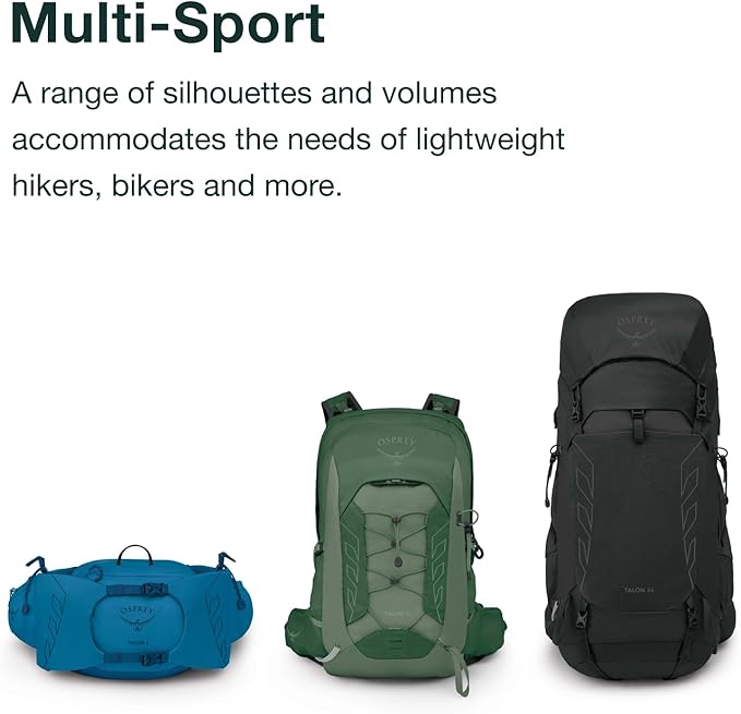 Osprey Talon 11L Men's Lightweight Hiking Backpack with Hipbelt, Green Canopy