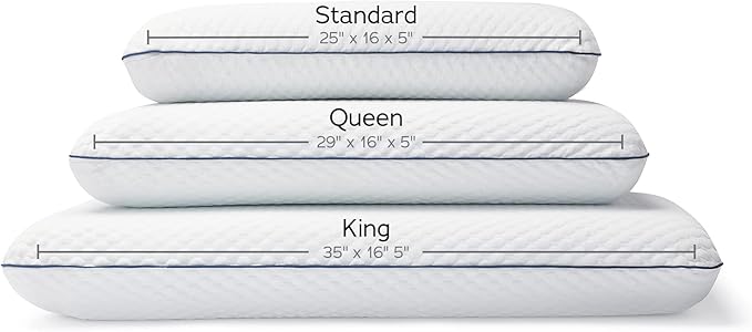 WEEKENDER Gel Memory Foam Pillow - Standard Size - 2-Pack - Medium Plush Feel - Neck & Shoulder Support - For Back, Side, & Stomach Sleepers - Home, Hotel, & Hospital Essentials