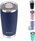 Navy Soft Touch 20oz Stainless Steel Insulated Tumbler with MacSlider Lid - Spill Proof,Durable Thermal Cup For Men,Iced Coffee Travel Tumbler, Water Bottle & Smoothies Reusable