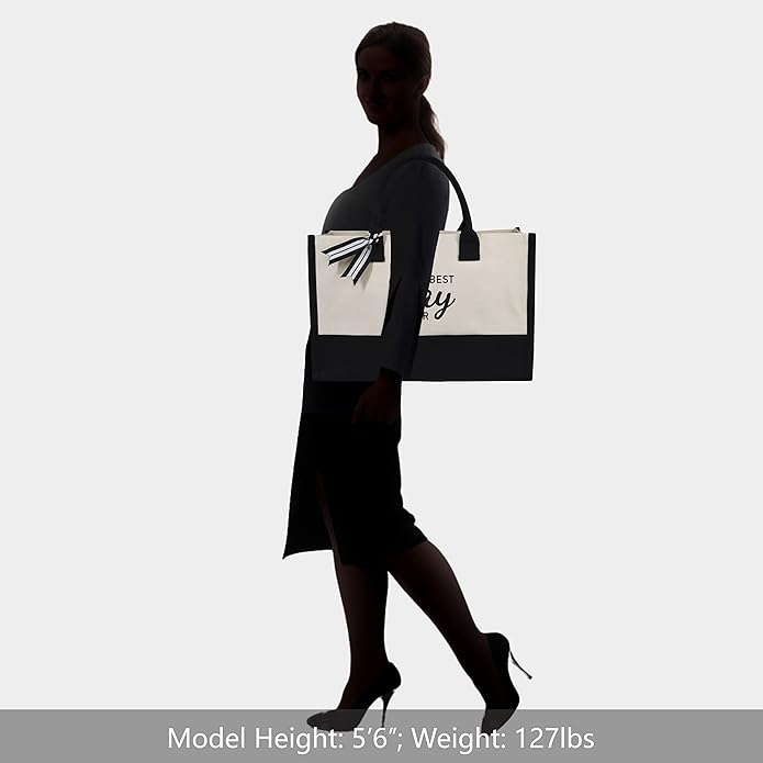 TOPDesign Canvas Tote Bag, Bridal Shower Gifts for Bride, Wedding Bachelorette Bride Gifts Shoulder Bag