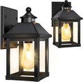 2Pack Solar Porch Lights Outdoor, Solar Sconce Lights Outdoor with Motion Sensor, Waterproof Wall Light with Clear Panel for Garage, Porch, Yard, Front Door,5.8 * 5.8 * 11.8in