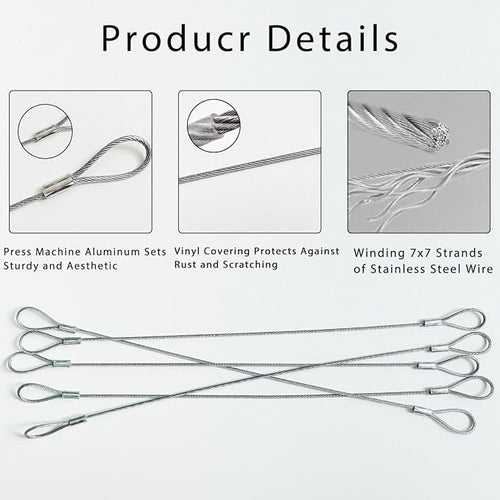 5 Pack Luggage Lock Safety Cable, Stainless Steel Cable with Loops, Stainless Steel Safety Cable, Safety Cable Lock, Braided Steel Coated Safety Cable Luggage Lock 2mm Thickness 12 inch Length