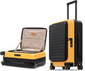 LEVEL8 Top Opening Carry on Luggage Hardshell, Large Suitcases with Wheels Airline Approved, Expandable Luggage with Spinner Wheel for Men Women, 20 Inch, Yellow